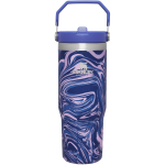 The IceFlow™ Flip Straw Tumbler | 30 OZ - Lapis Swirl
