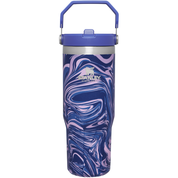 The IceFlow™ Flip Straw Tumbler | 30 OZ - Lapis Swirl