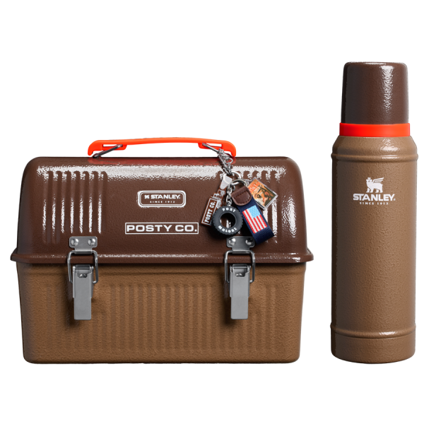 The Post Malone x Stanley Legendary Classic Bottle and Lunch Box Set - Post Malone Hammertone Coyote Brown