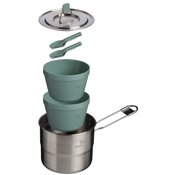 The Wildfare Go Two Bowl Cookset | 8-piece set | 1.25 QT - Shale + Charcoal