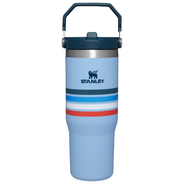 The IceFlow™ Flip Straw Tumbler | 30 OZ - Cornflower Stripe