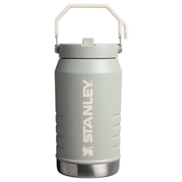The IceFlow™ Flip Straw Jug | 64 OZ - Sage Grey