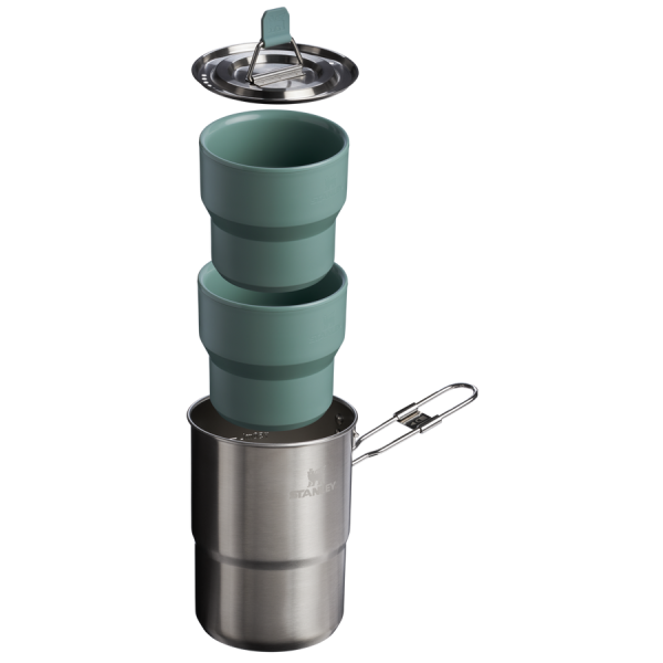 The Wildfare Go Two Cup Cookset 4-piece set | 1 QT - Shale + Charcoal