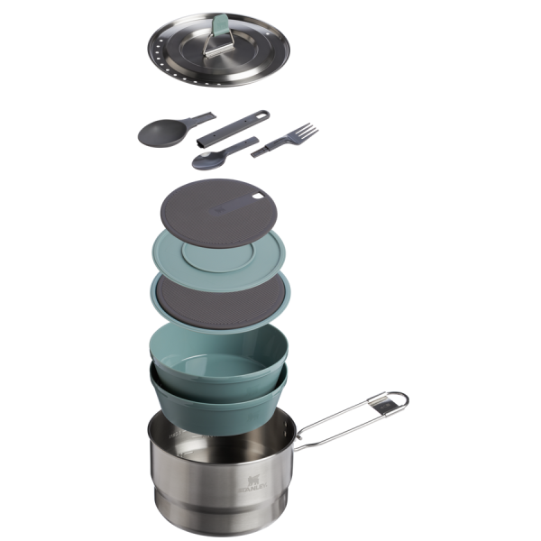 The Wildfare Go Two Bowl Prep & Cook Set 14-piece set | 1.65 QT - Shale + Charcoal